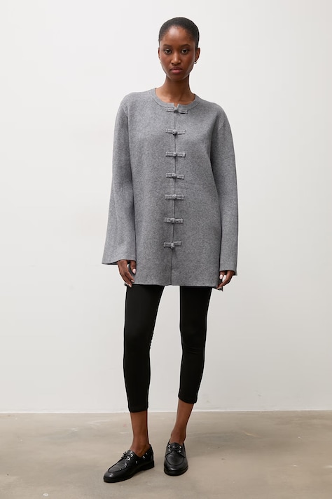 Answear.LAB sweter rozpinany damski z wiskozą szary