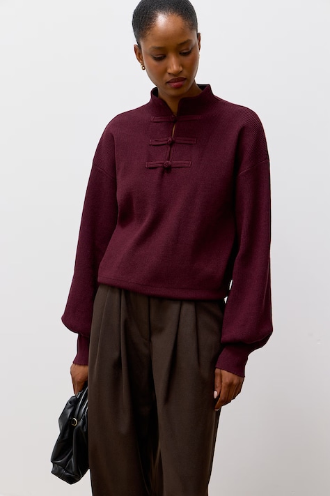Answear.LAB Sweter damski z wiskozą bordowy