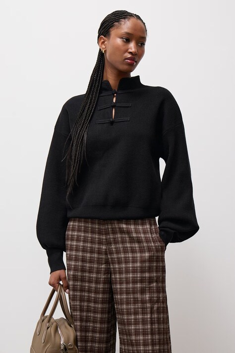 Answear.LAB Sweter damski z wiskozą czarny