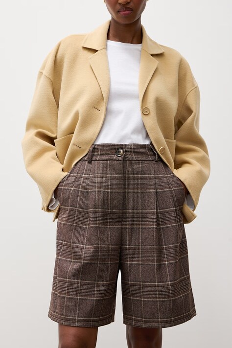 Answear.LAB Szorty damskie z wiskozą brązowe high waist