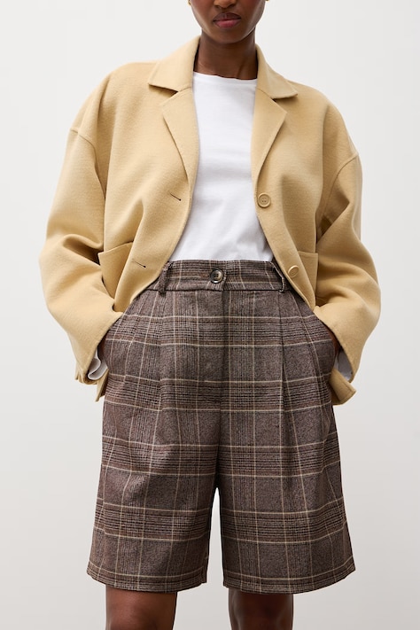 Answear.LAB Szorty damskie z wiskozą brązowe high waist