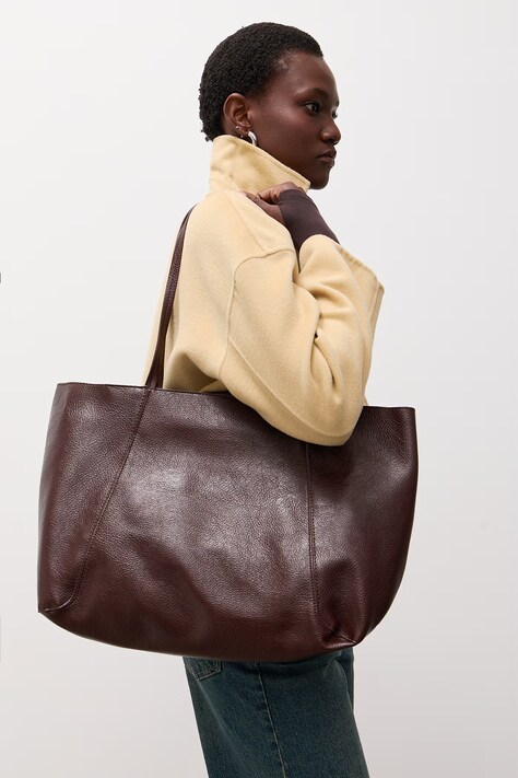 Answear.LAB Shopper γυναικεία από απομίμηση δέρματος καφέ