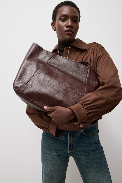 Answear.LAB Shopper torba za žene od imitacije kože smeđa
