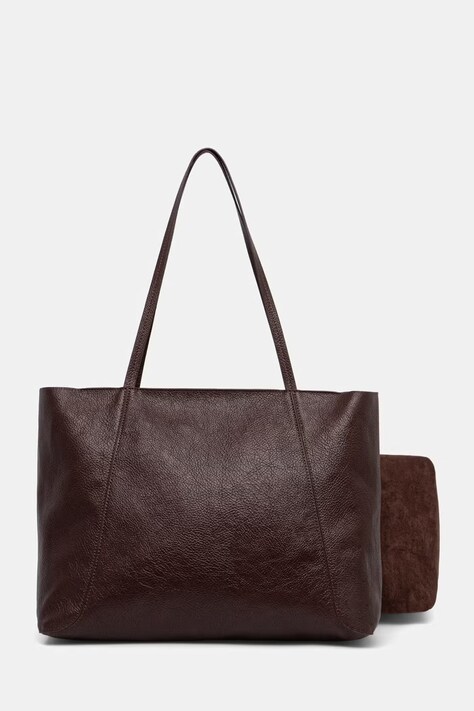 Answear.LAB Torebka shopper damska z imitacji skóry brązowa