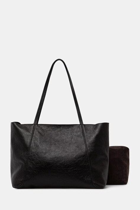 Answear.LAB Torebka shopper damska z imitacji skóry czarna