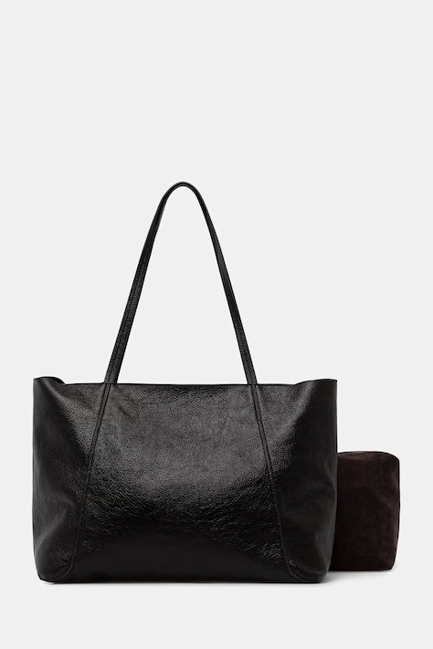 Answear.LAB Torebka shopper damska z imitacji skóry czarna
