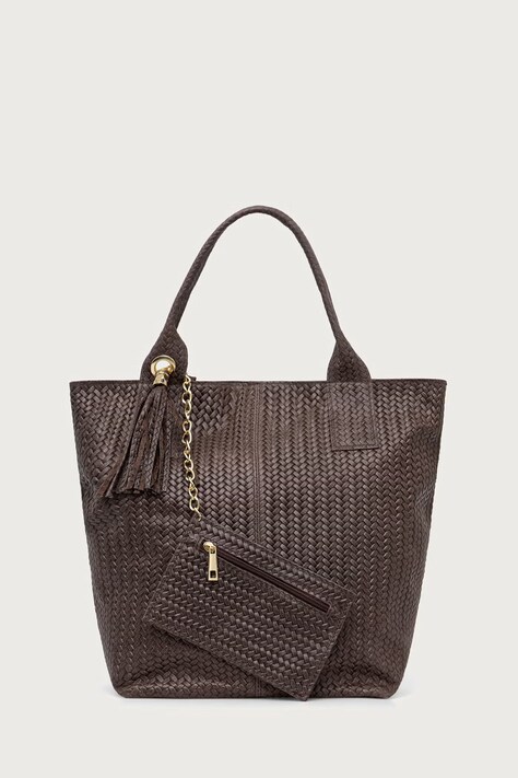 Answear.LAB Torebka shopper damska skórzana brązowa
