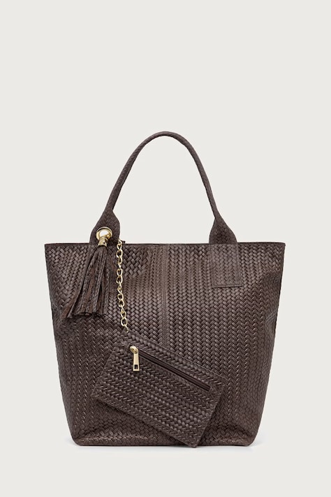 Answear.LAB Torebka shopper damska skórzana brązowa