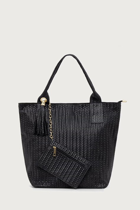 Answear.LAB Torebka shopper damska skórzana czarna