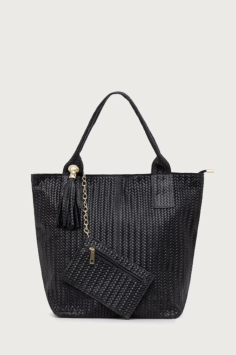 Answear.LAB Torebka shopper damska skórzana czarna