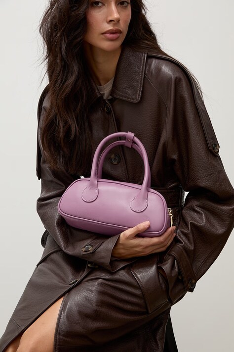 Answear.LAB crossbody kabelka dámská kožená růžová