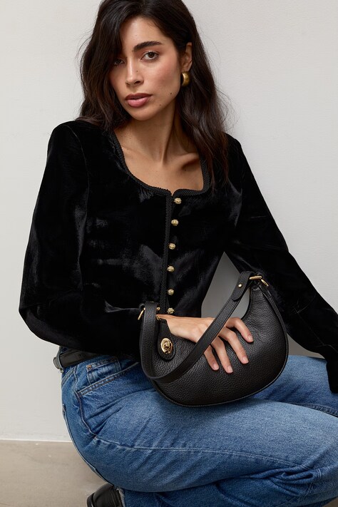 Answear.LAB Crossbody kabelka dámská kožená černá