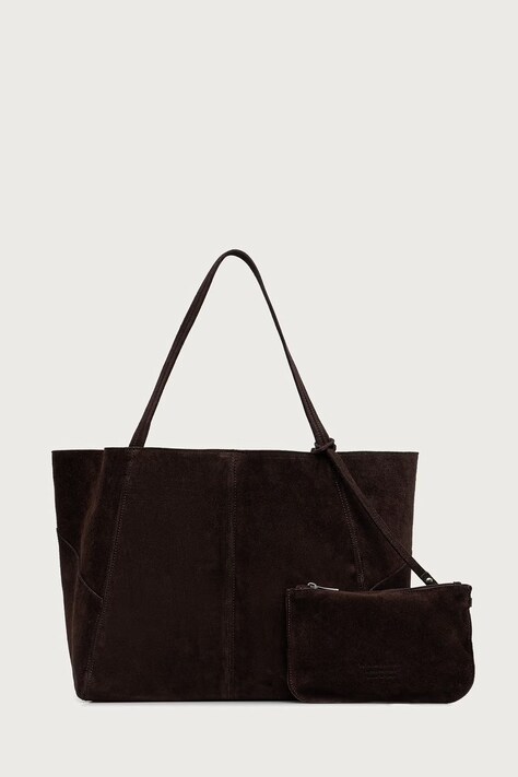 Answear.LAB Torebka shopper damska zamszowa brązowa