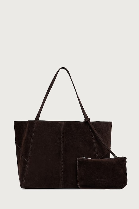 Answear.LAB Torebka shopper damska zamszowa brązowa