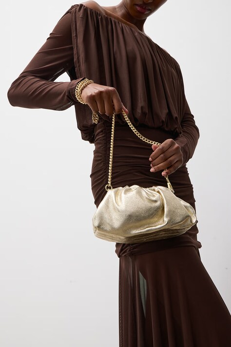 Answear.LAB Crossbody kabelka dámská kožená zlatá