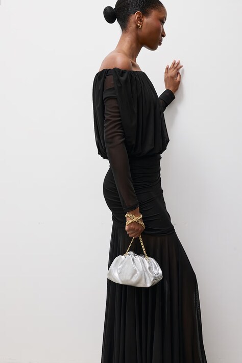 Answear.LAB Чанта crossbody дамска от кожа сребърна