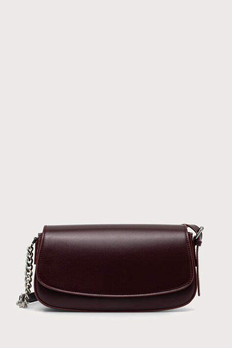 Answear.LAB Torebka crossbody damska skórzana bordowa