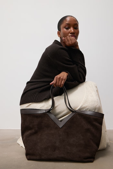 Answear.LAB Borsa shopper da donna in camoscio marrone