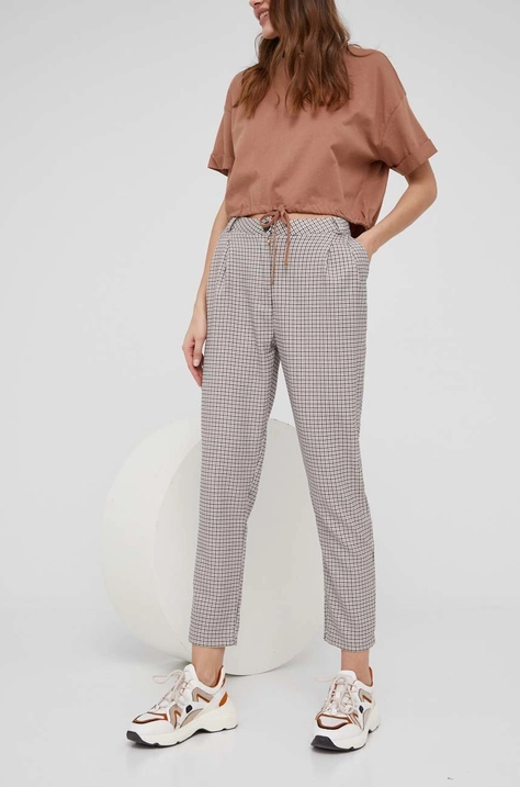 Answear Lab pantaloni femei, culoarea roz, drept, high waist