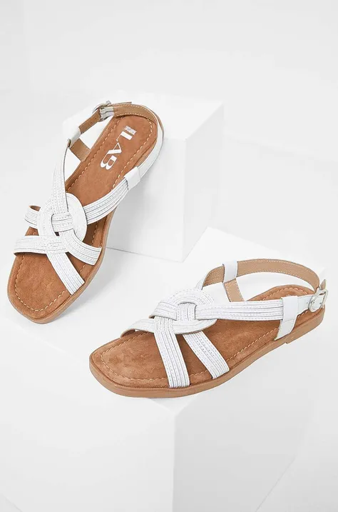 Kožené sandály Answear Lab Dámské, bílá barva