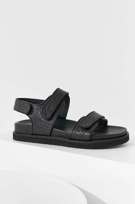 Kožne sandale Answear Lab za žene, boja: crna