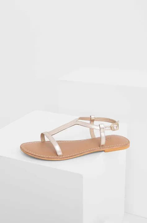 Kožne sandale Answear Lab za žene, boja: zlatna