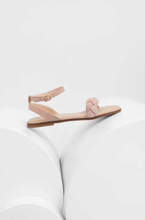 Замшеві сандалі Answear Lab жіночі колір рожевий