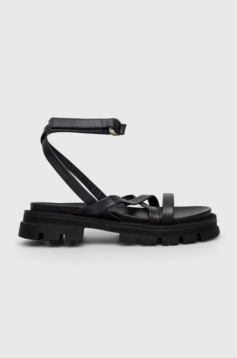 Kožne sandale Answear Lab za žene, boja: crna, s platformom
