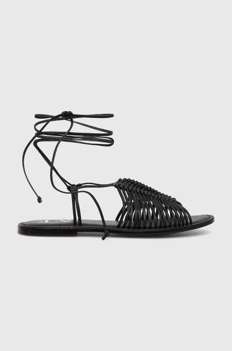 Usnjeni sandali Answear Lab ženski, črna barva