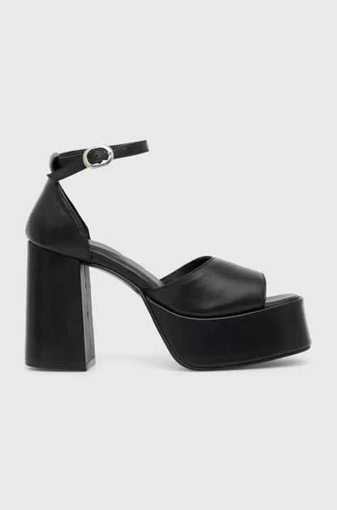 Шкіряні туфлі Answear Lab колір чорний каблук блок