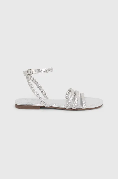 Kožne sandale Answear Lab za žene, boja: srebrna