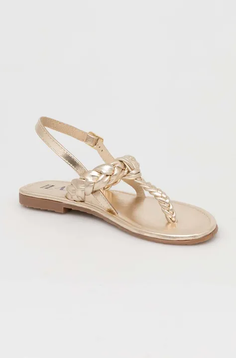 Kožené sandály Answear Lab dámské, zlatá barva