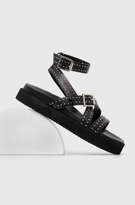 Kožené sandále Answear Lab dámske, čierna farba, na platforme