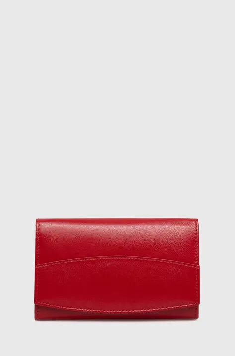 Answear Lab portofel de piele femei, culoarea rosu