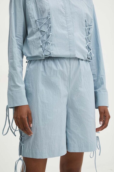 Answear Lab pantaloni scurti din bumbac neted, high waist