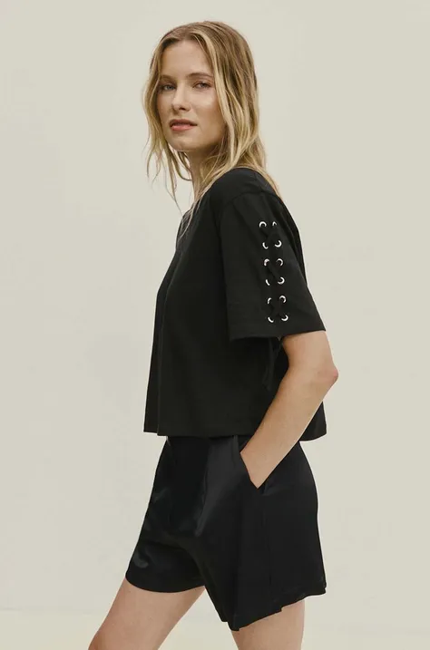 Бавовняна футболка Answear Lab жіночий колір чорний