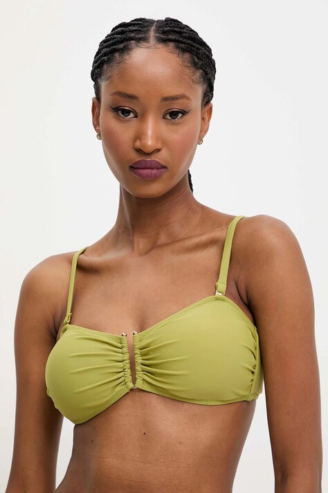 Answear Lab sutien de baie culoarea verde, cupa usor rigidizata