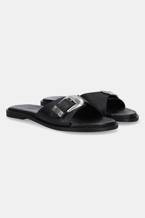 Answear Lab slapi de piele femei, culoarea negru