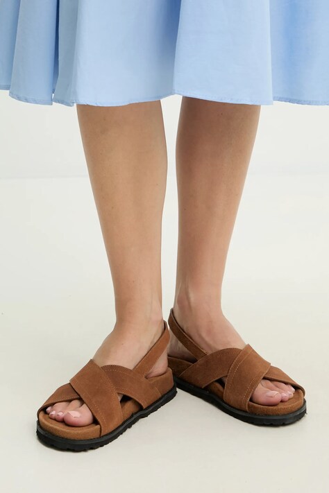 Answear Lab sneakers din piele intoarsă culoarea maro