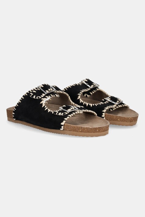 Answear Lab papuci din piele femei, culoarea negru