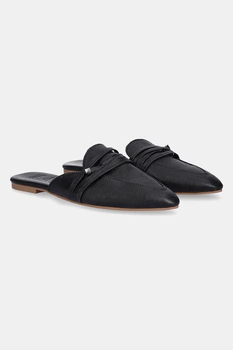 Answear Lab slapi de piele femei, culoarea negru