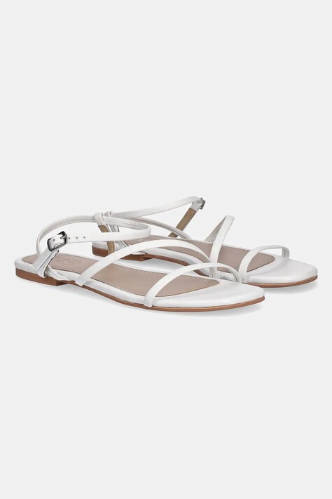 Answear Lab sandale de piele femei, culoarea alb