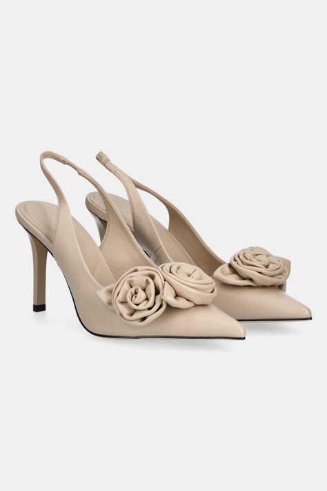 Answear Lab stilettos de piele culoarea bej