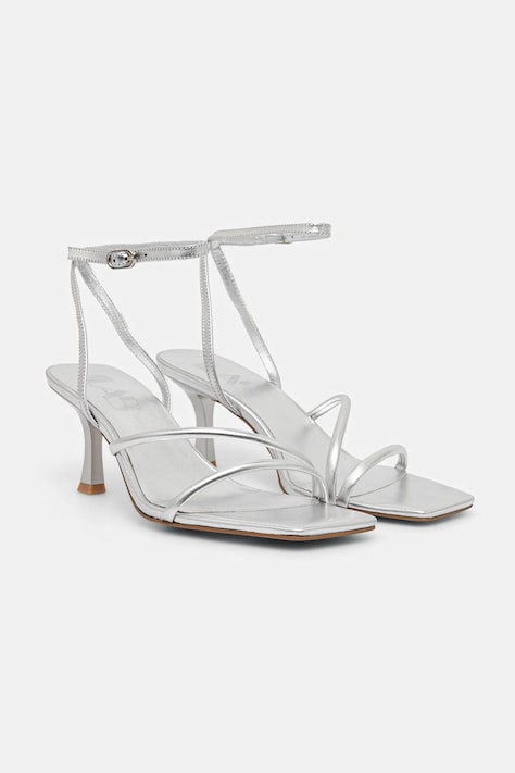 Answear Lab sandale de piele culoarea argintiu