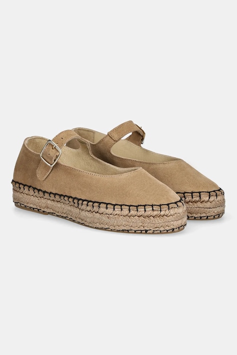 Espadrile od brušene kože Answear.LAB boja: bež, s platformom