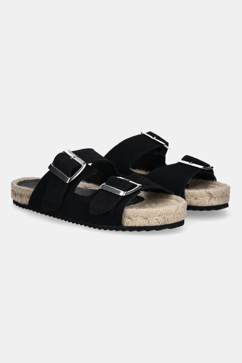 Answear Lab slapi de piele culoarea negru
