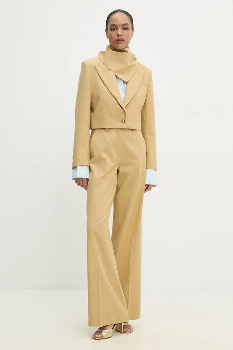 Широкі костюмні штани Answear.LAB — WS25-SPD002, жовтий — фото 2