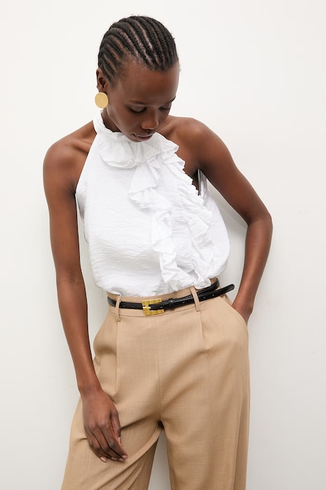 Answear.LAB bluzka damska z wiskozy biała gładka