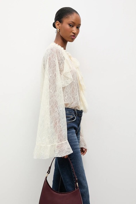 Answear.LAB bluzka damska kolor beżowy w kwiaty