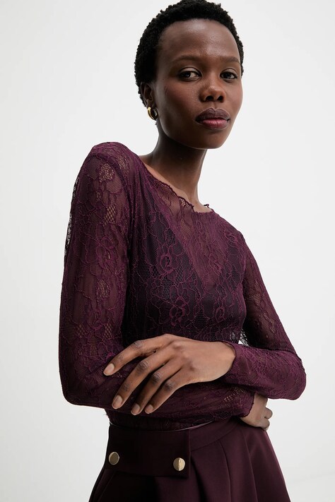 Answear.LAB bluzka damska kolor bordowy